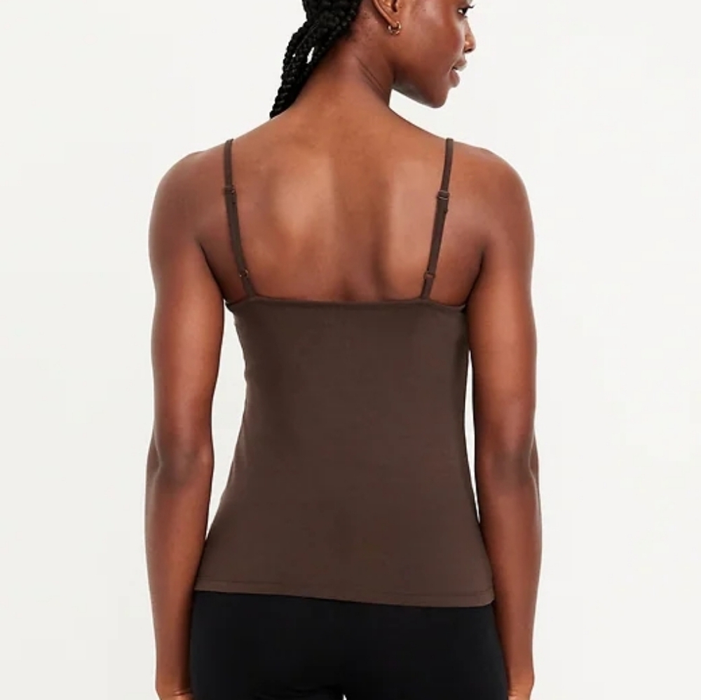 Old Navy Size Small First-Layer Brown Cami Tank Top With Adjustable Straps - Picture 3 of 9